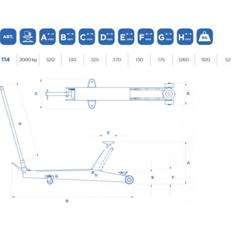 OMCN 114 Καροτσόγρυλος με Δυνατότητα Ανύψωσης έως 2ton