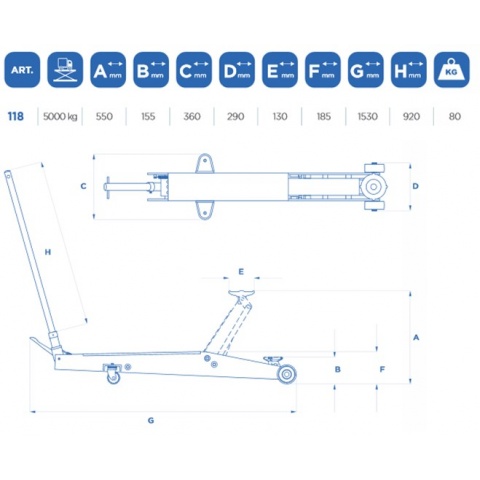 OMCN 118 Καροτσόγρυλος με Δυνατότητα Ανύψωσης έως 5ton