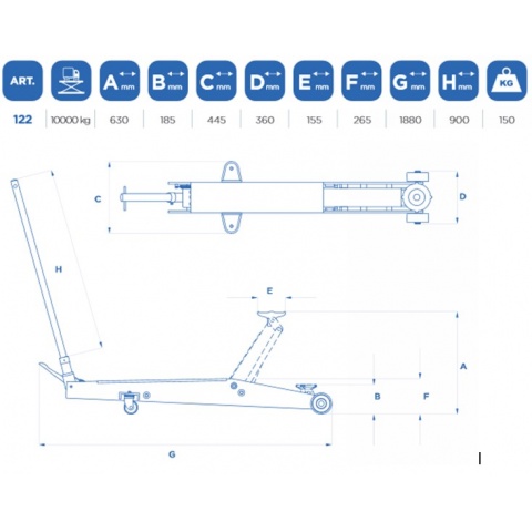 OMCN 122 Καροτσόγρυλος με Δυνατότητα Ανύψωσης έως 10ton