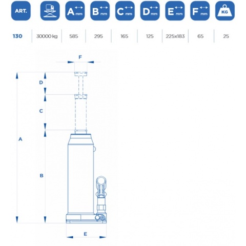 OMCN 130/30TN Γρύλος Μπουκάλας με Δυνατότητα Ανύψωσης έως 3ton