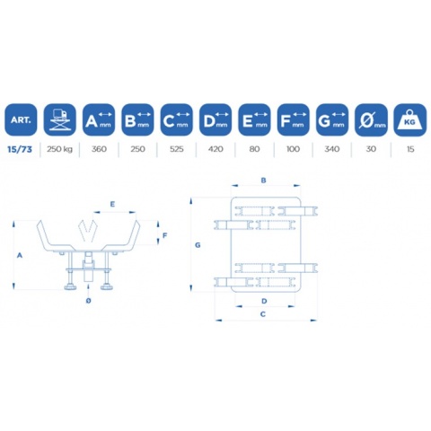 OMCN SIF15/73 Βάση Σασμάν Ρυθμιζόμενη 250kg