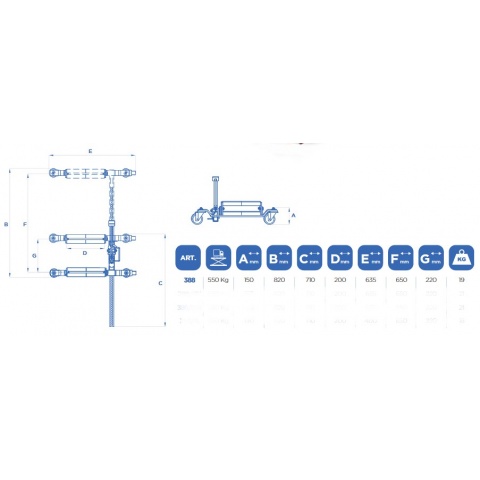 OMCN 388 Trolley for Collecting Cars to Be Lifted onto Wrecker 550Kg (1 PIECE)