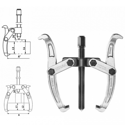 TOTAL Two Jaws Puller 4" (THTGP246)