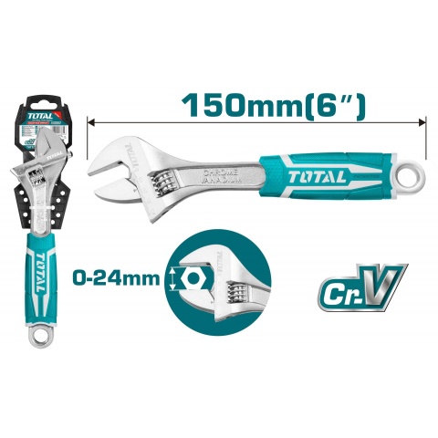 TOTAL Adjustable Wrench 6" (THT101066)