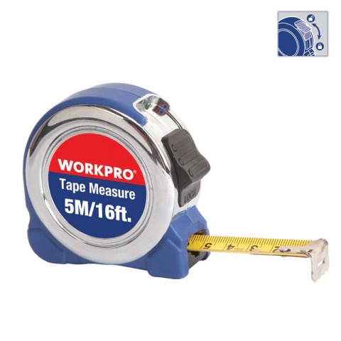 WORKPRO Μετροταινία 2 Υλικών με Στοπ 3m x 18mm
