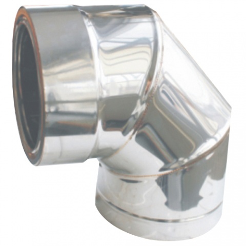 SPIRODUCT Stainless Steel Insulated Flue Pipe Angle 90° Smooth Surface 0.4mm