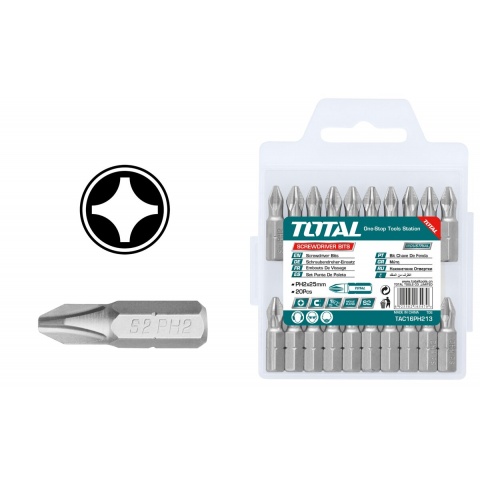 TOTAL Μύτες Σταυρού Μαγνητικές Ph2 25mm 20 Τεμ (TAC16PH213)