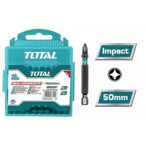 TOTAL Μύτες Μαγνητικές Μαύρες Διπλές Ρh2 50mm 10 Τεμ (TACIM16PH223)