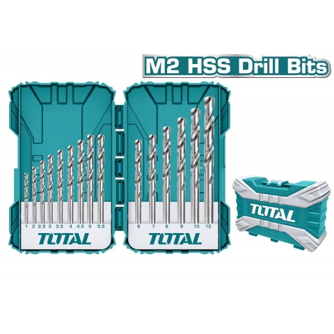 TOTAL Σετ Τρυπάνια Hss M2 15 Τεμ (TACSDL51502)