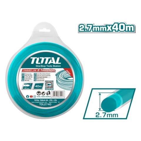 TOTAL Μεσινέζα Στρογγυλή Dual Power 2.7mm - 40m (TDL2740)