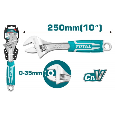 TOTAL Adjustable Wrench 10" (THT101106)