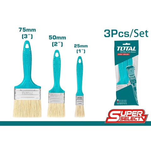 TOTAL Σετ Πινέλα Βαφής 3 Τεμ Super Select (THT8450301)