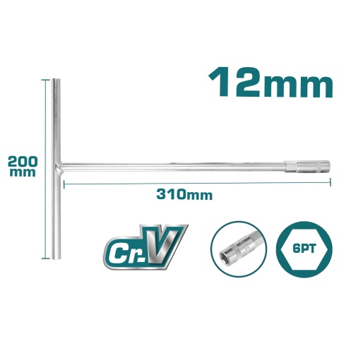TOTAL T-Handle Socket Wrench 12mm (THTSW1206)