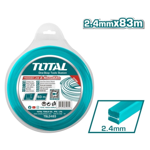 TOTAL Trimmer Line Square 2.4mm - 83m (TSL2483)