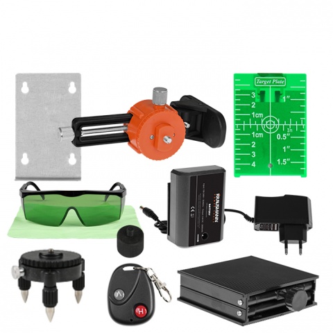 KRAUSMANN Λέιζερ Επαναφορτιζόμενο Αυτοαλφαδιαζόμενο 3x360° Πράσινης Γραμμής 3.7V (2100)