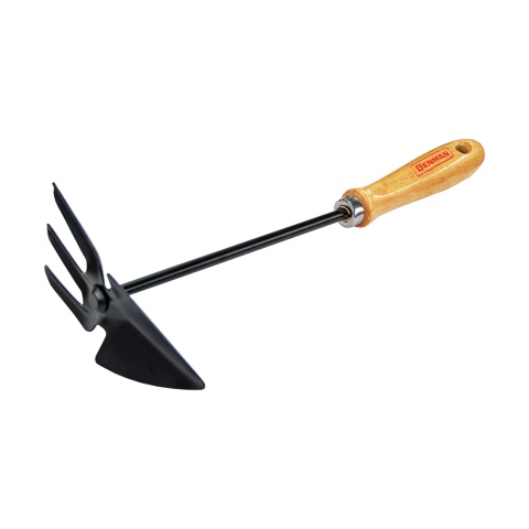 BENMAN Hoe Cultivator with 3-Prongs and Wooden Handle (77047)