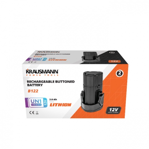 KRAUSMANN Μπαταρία Επαναφορτιζόμενη Κουμπωτή Li-Ion 2.0Ah 12V (B122)