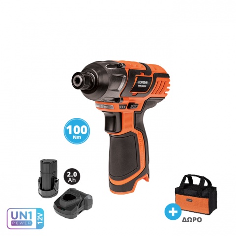 KRAUSMANN Mini 12V Impact Screwdriver Set + 2.0Ah Battery + Accessories (U73012-12S)
