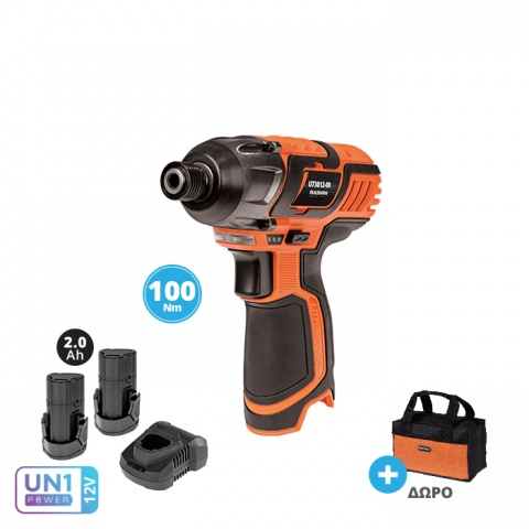 KRAUSMANN Mini Impact Screwdriver 12V SET + 2 Batteries 2.0Ah + Accessories (U73012-22S)