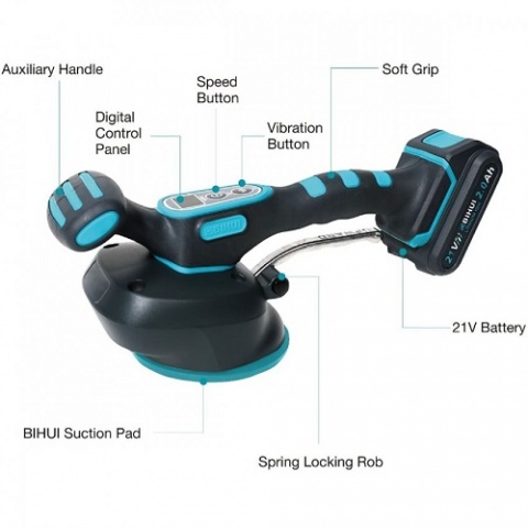 BIHUI Βεντούζα - Επαναφορτιζόμενη Τοποθέτησης Πλακιδίων με Δόνηση Και Ψηφιακό Πίνακα Ελέγχου BT-LFTBA