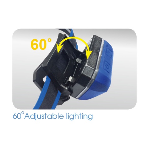 Φακός κεφαλής επαναφορτιζόμενος. 3w 280lumen 6500k-65mm