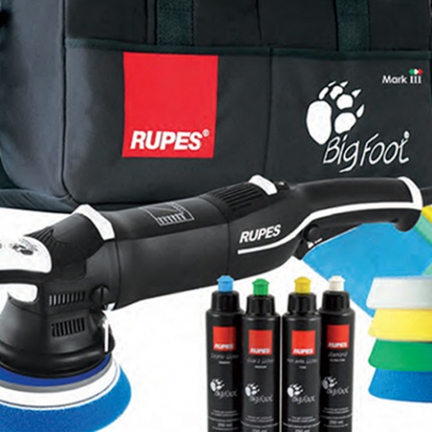 RUPES Random Orbital Polisher – Bigfoot 500 Watt - 3000 - 4500 rpm - 150mm - 21mm (LHR21 MARK III LUX KIT)