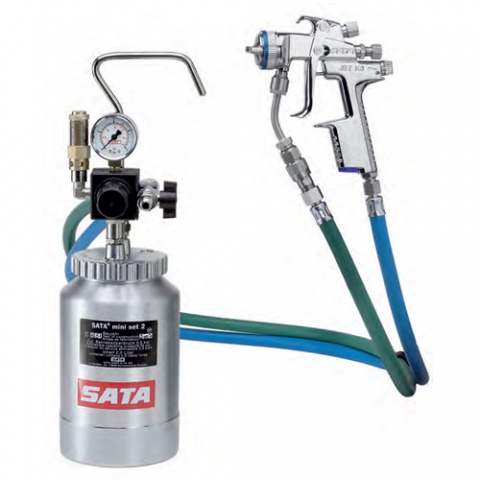SATA 83444 Mini Set 2 Κάδος Βαφής 2 lt με Πιστόλι Βαφής SATAjet 3000 K HVLP 1.1 (Λάστιχο 1.5 m)