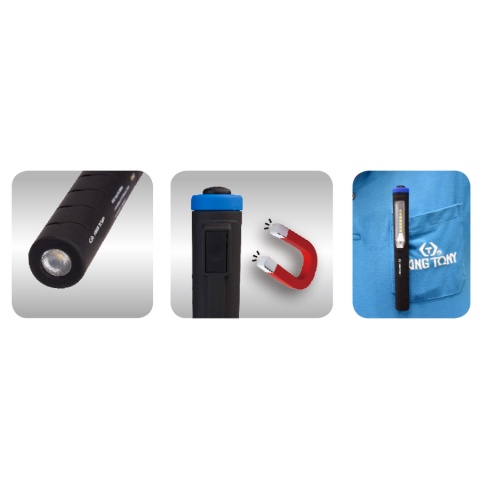 Φακός επαναφορτιζόμενος μαγνητικός ράβδος dual led 120 lumen