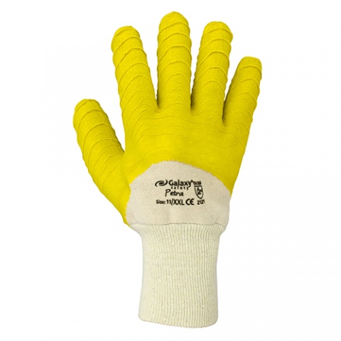 Galaxy Γάντια Εργασίας LATEX Κίτρινο - Λευκό (Galaxy Petra 244)