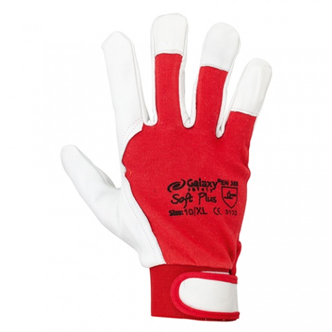 Galaxy Γάντια Εργασίας Λευκό - Κόκκινο (Soft Plus 221)