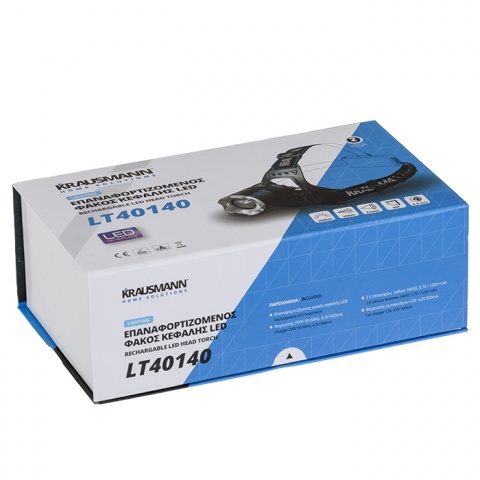 KRAUSMANN Επαναφορτιζόμενος Φακός Κεφαλής LED (LT40140)