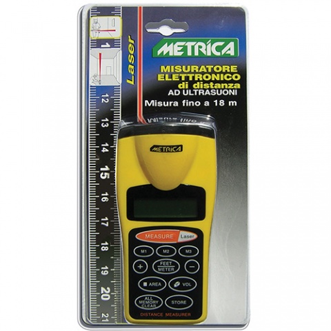 METRICA Μετρητής Αποστάσεως με Υπέρηχους και LASER ULTRASONIC (M61525)