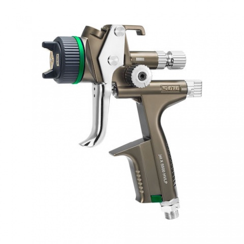 SATAjet X 5500 HVLP Air Spray Gun (Upper Tank) with 2 Multi-Purpose Cups RPS 600 ml / 900 ml and  I Nozzle Adapter