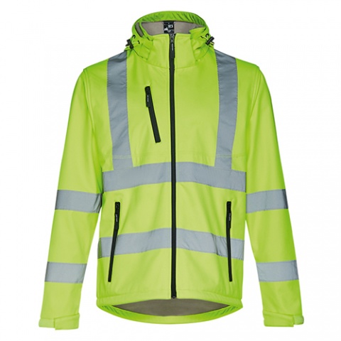 TH Clothes Zagreb Work Men's Softshell Jacket High Visibility Yellow (ZW850401)