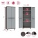 Terry JRattan 268 - Two Door Cabinet with 3 Adjustable Shelves 68 x 37.5 x 170cm (Grey - Brown / Grey)