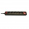 Brennenstuhl BAT LINE Power strip with 6-position switch Black