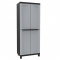 Terry Twist Black 2680 - Two Door Cabinet with 3 Adjustable Shelves 680 x 390 x 170mm (Grey / Black)