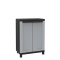 Terry Twist Black 680 - Two Door Cabinet with 1 Adjustable Shelf 680 x 390 x 915mm (Grey / Black)